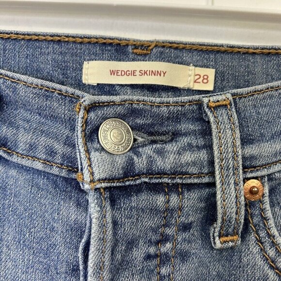Levis Wedgie Skinny Jeans Womens Size 28 Button Fly High Rise Crop Ankle - Picture 3 of 13